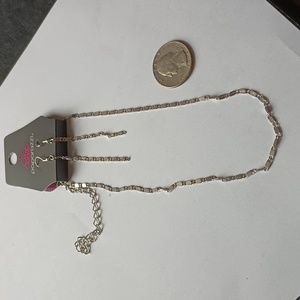 Silver tone choker chain with matching dangle earrings